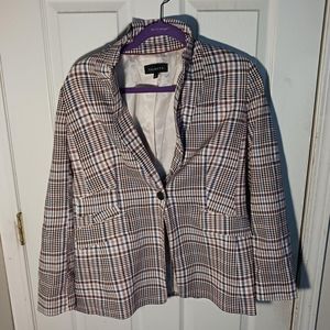 Talbots Multicolor Women's Striped Plaid Blazer Jacket